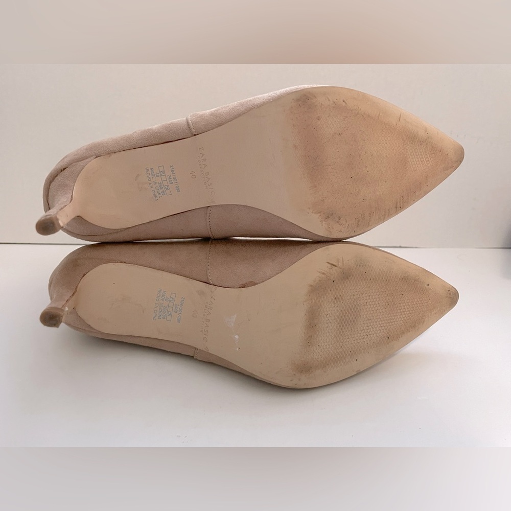 Zara Suede Slip-on Sock Heel ankle Boots - Picture 3 of 10
